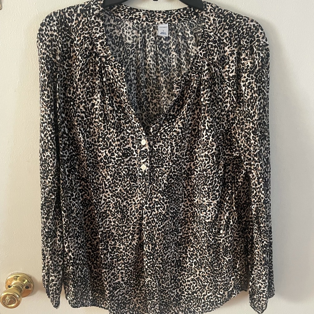 Old Navy Cheetah Print Blouse